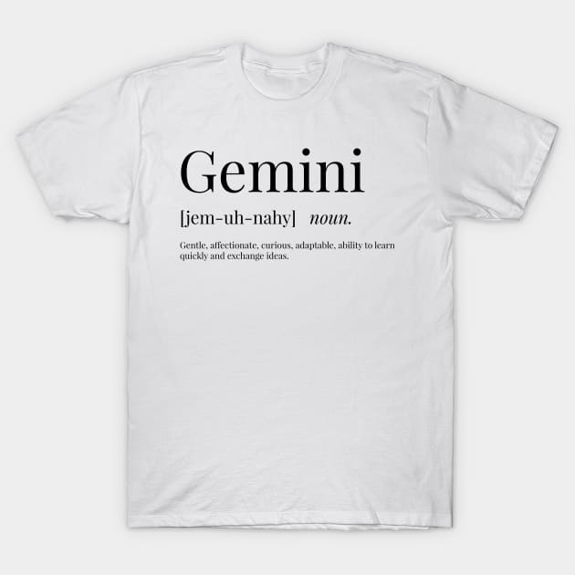 Gemini Definition T-Shirt by definingprints